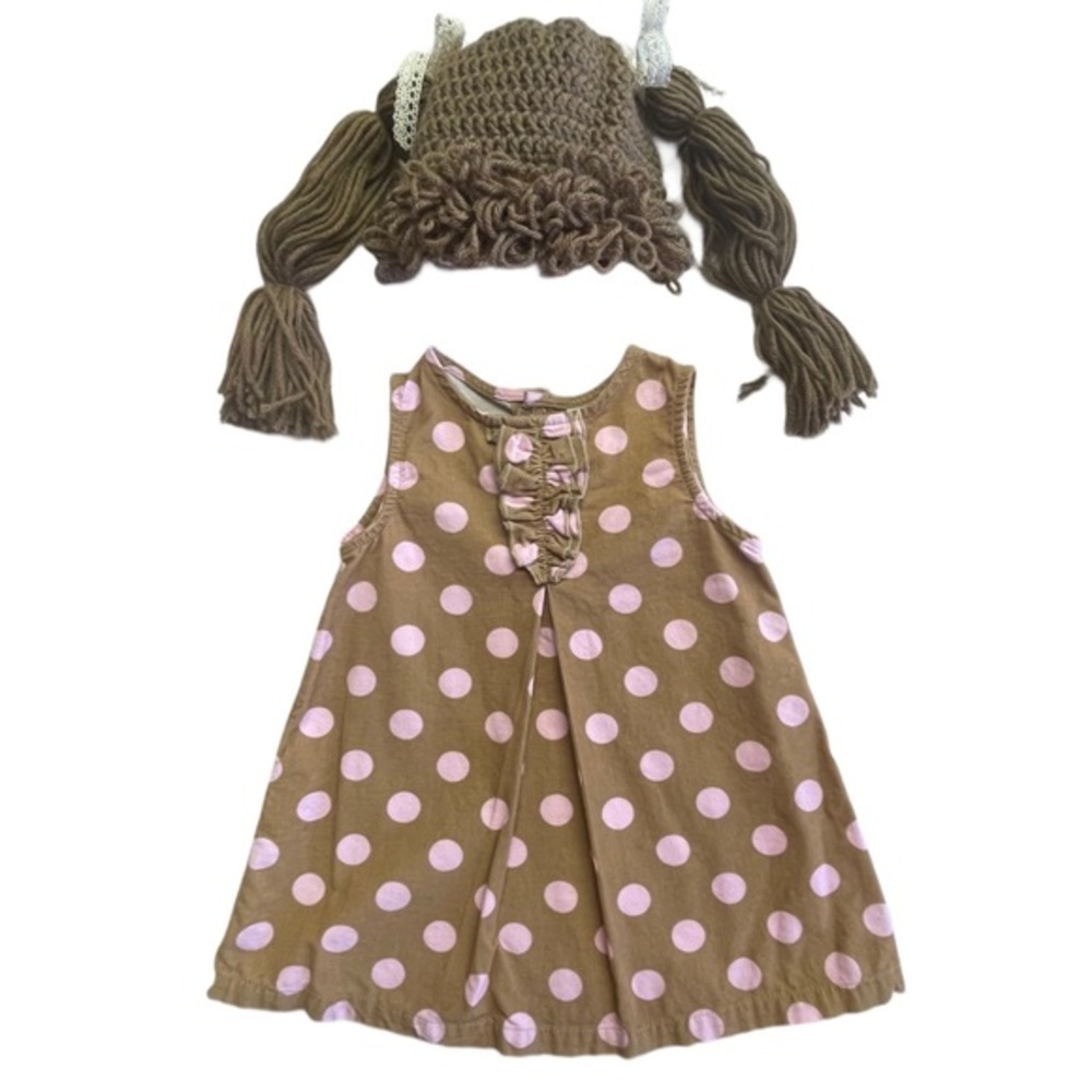 Cabbage Parch Kids inspired hat/wig and dress set baby size 18 mo